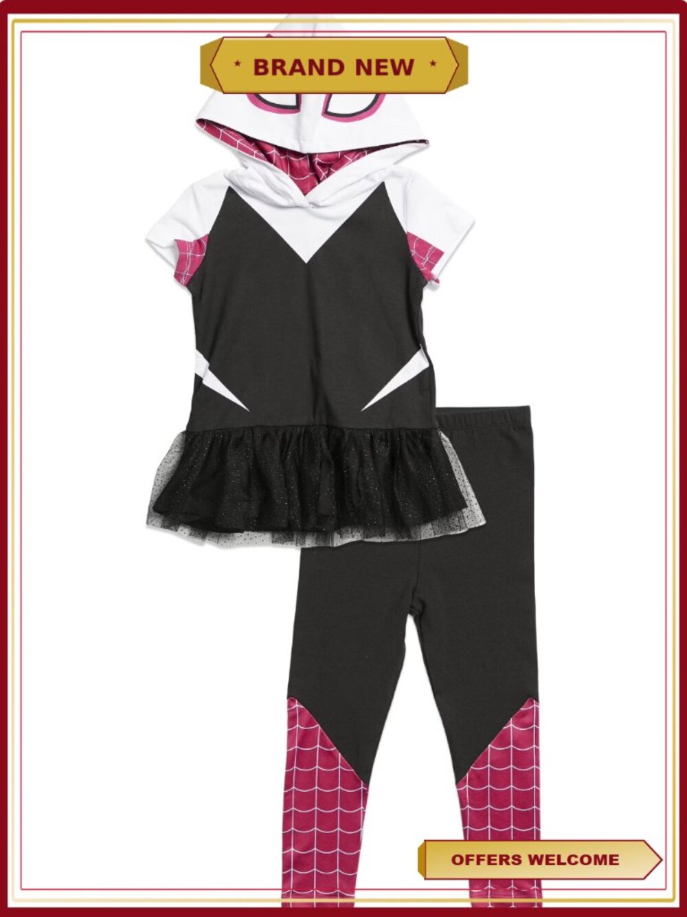 Girls 2-Piece Hooded Tee & Leggings Set Cosplay Outfit